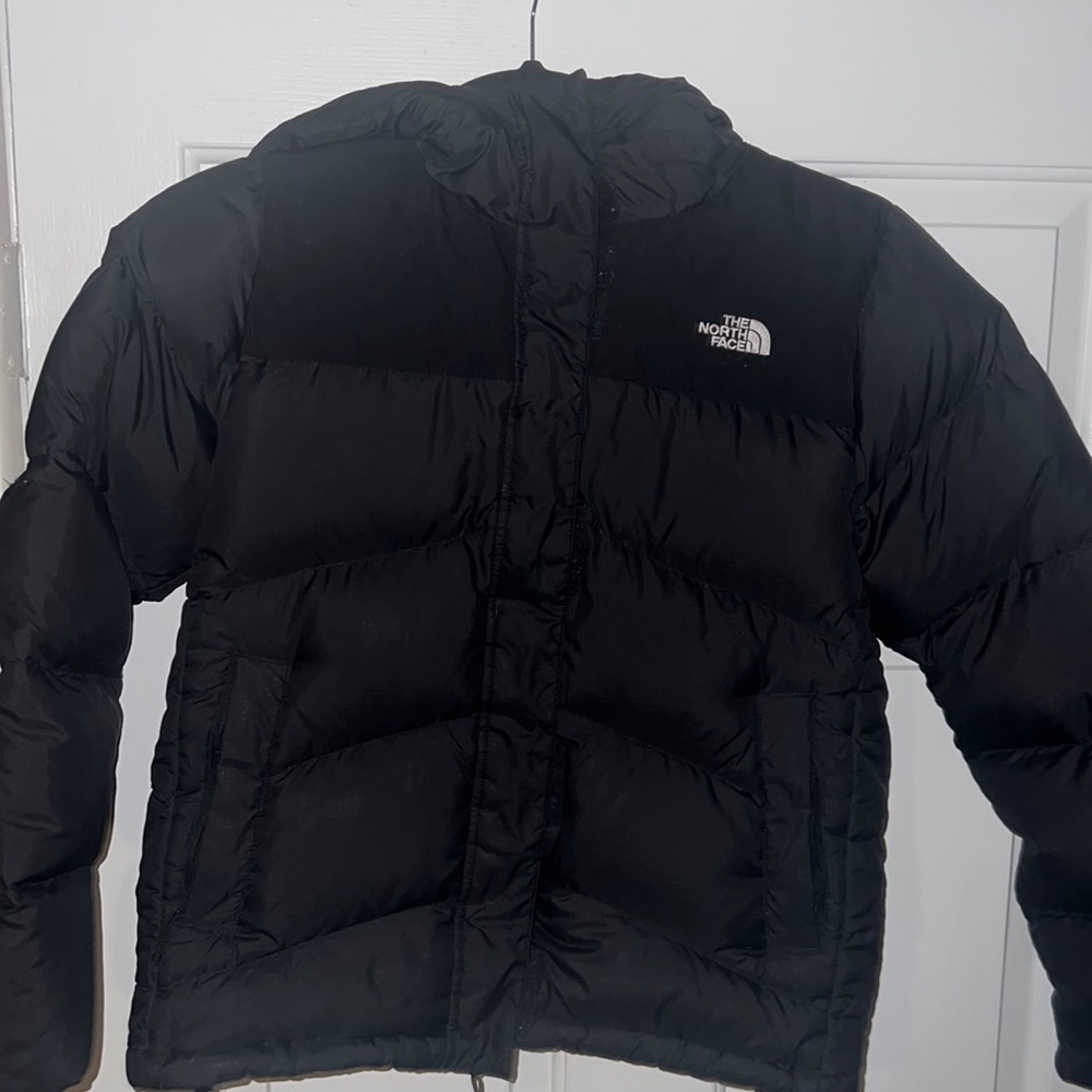 Black puffer coat waist length! With hood